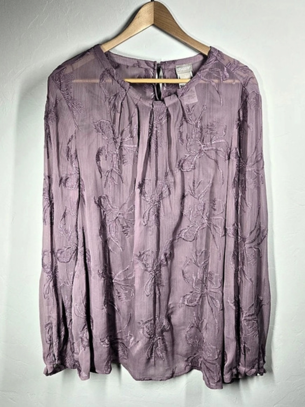 chico's Floral Blouse in Purple Size 3 Like New